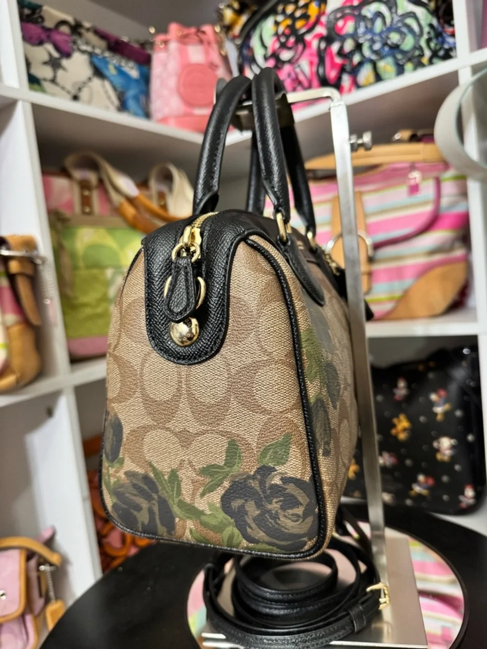 Coach Camo Rose Mini Bennet Satchel